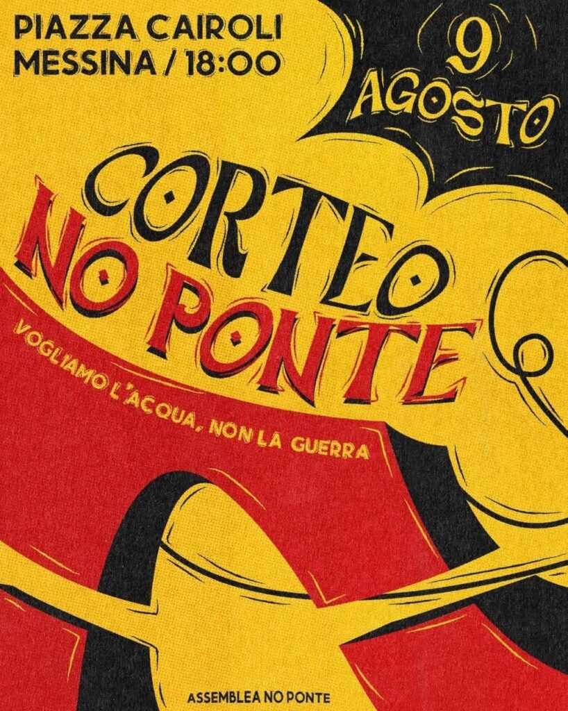 NO PONTE – Sabato 9 corteo a Messina: “Aperto, partecipato e inclusivo”