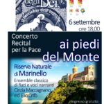 6 SETTEMBRE - Concerto\Recital “Ai piedi del monte”: una preghiera laica per la pace alla Riserva di Marinello