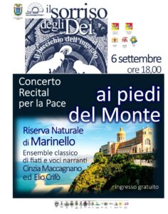 6 SETTEMBRE – Concerto\Recital “Ai piedi del monte”: una preghiera laica per la pace alla Riserva di Marinello