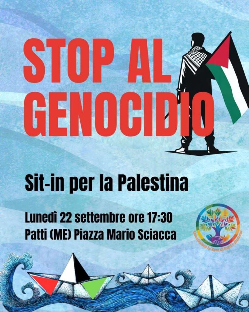 APPUNTI DI VIAGGIO – Lunedì a Patti un sit in pro Gaza
