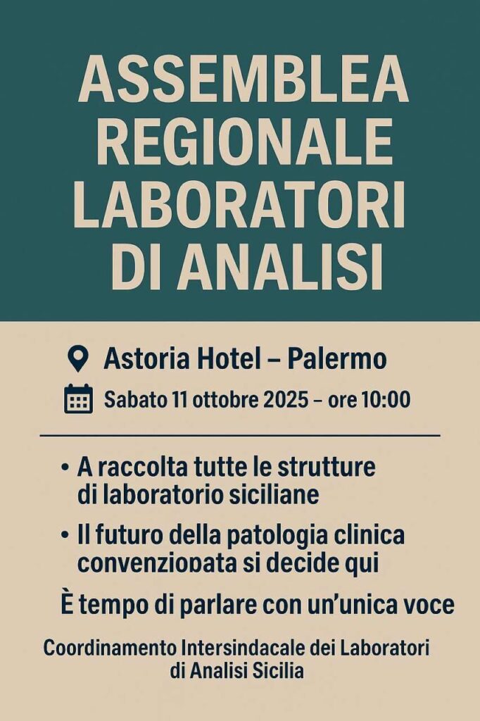 SANITA’ SICILIANA – Laboratori di analisi cliniche in allarme: “La politica ci sta cancellando”