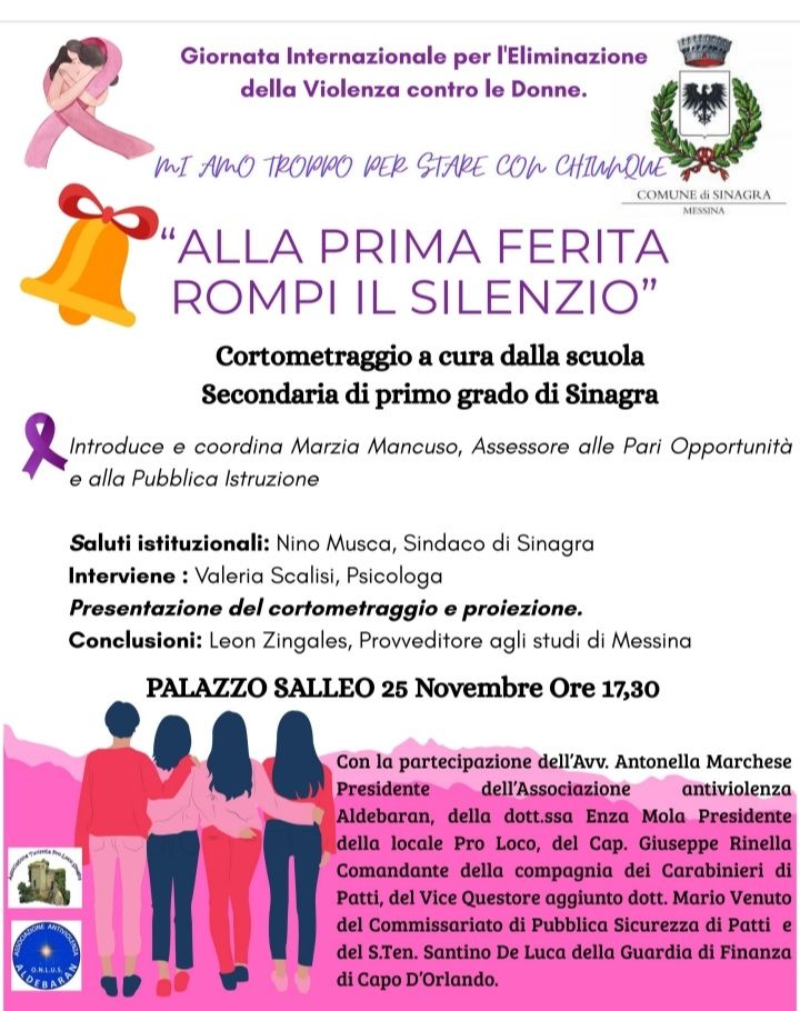 SINAGRA – Si celebra la Giornata internazionale contro la violenza sulle donne