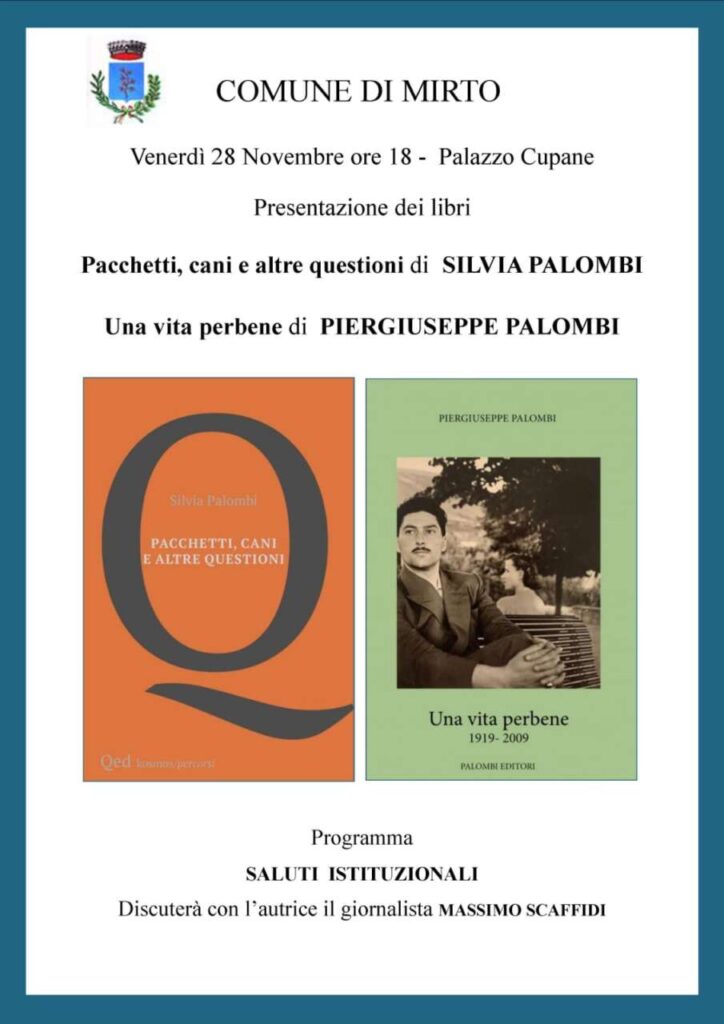 MIRTO – Due libri per raccontare vite, storie e memorie: domani con Silvia Palombi