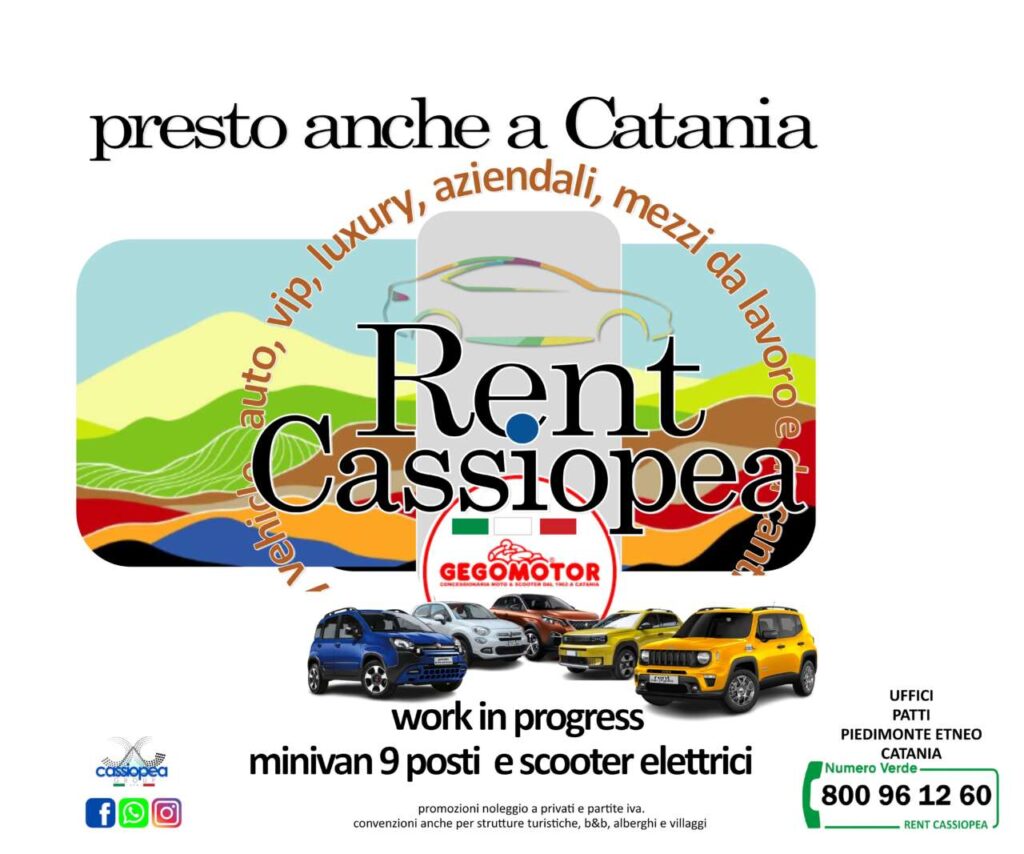 RENT CAR CASSIOPEA – Apre due nuovi punti noleggio nel Catanese: partnership strategica con GegoMotors