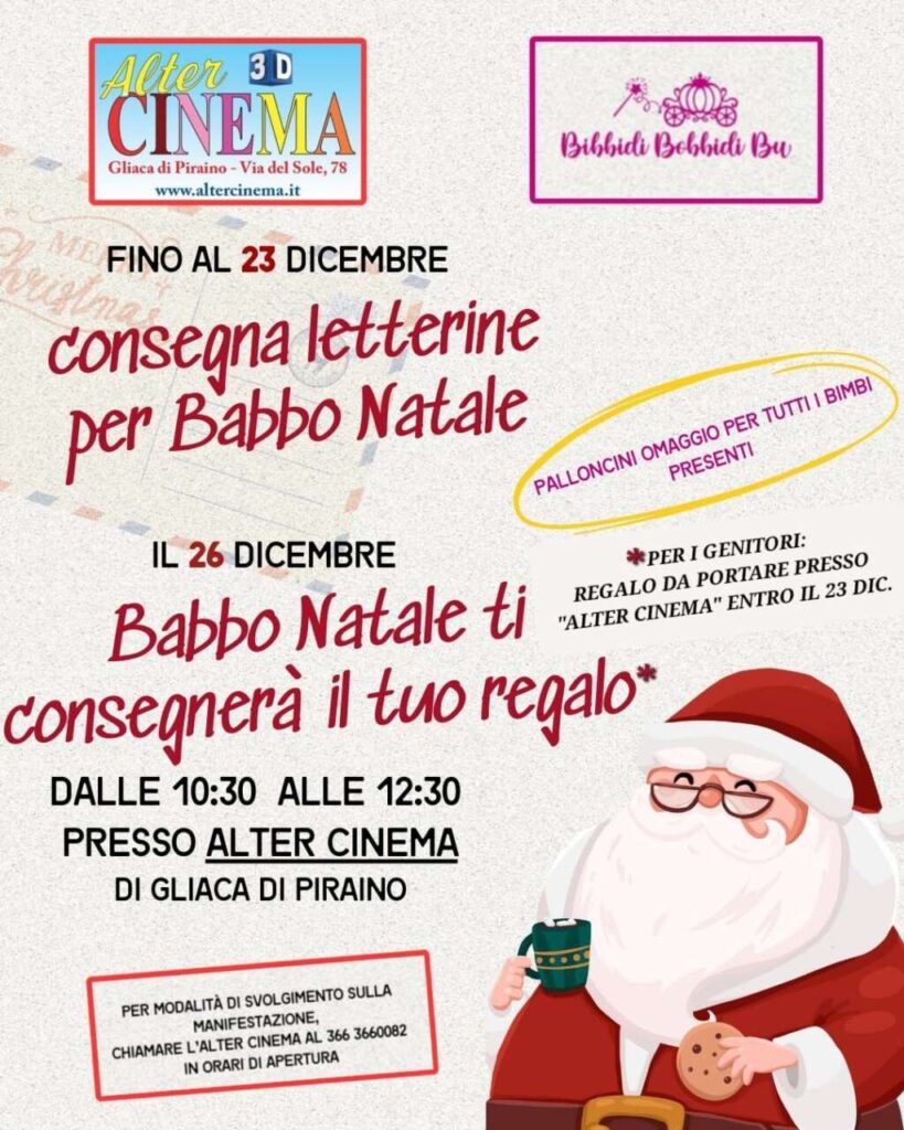 INIZIATIVE FESTOSE – La magia del Natale arriva all’Alter Cinema di Gliaca di Piraino