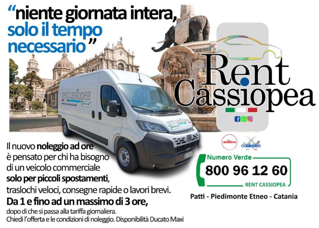 NOLEGGIO FURGONI – Anche un’ora! con Cassiopea Rent basta solo il tempo necessario