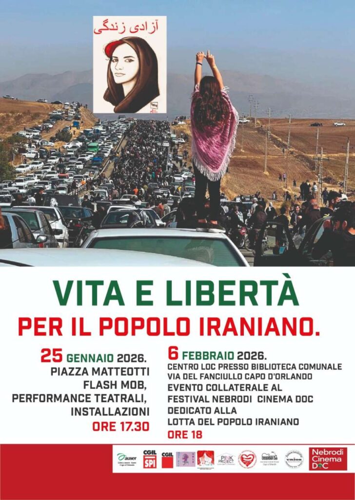 CAPO D’ORLANDO – “Vita e libertà per il popolo iraniano”, due appuntamenti tra piazza e cultura