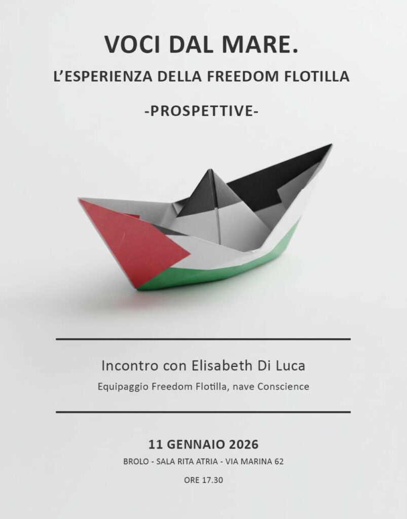 INCONTRI E CONFRONTI – Elisabeth Di Luca, cooperatrice umanitaria, a Brolo per parlare di Gaza