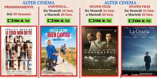 ALTERCINEMA DI GLIACA – Nuova settimana di programmazione alla Multisala 3D