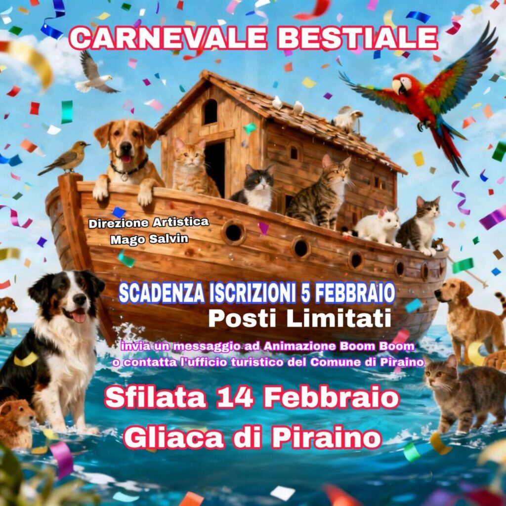 14 FEBBRAIO – Un sabato speciale a Piraino per il Carnevale delle due Torri