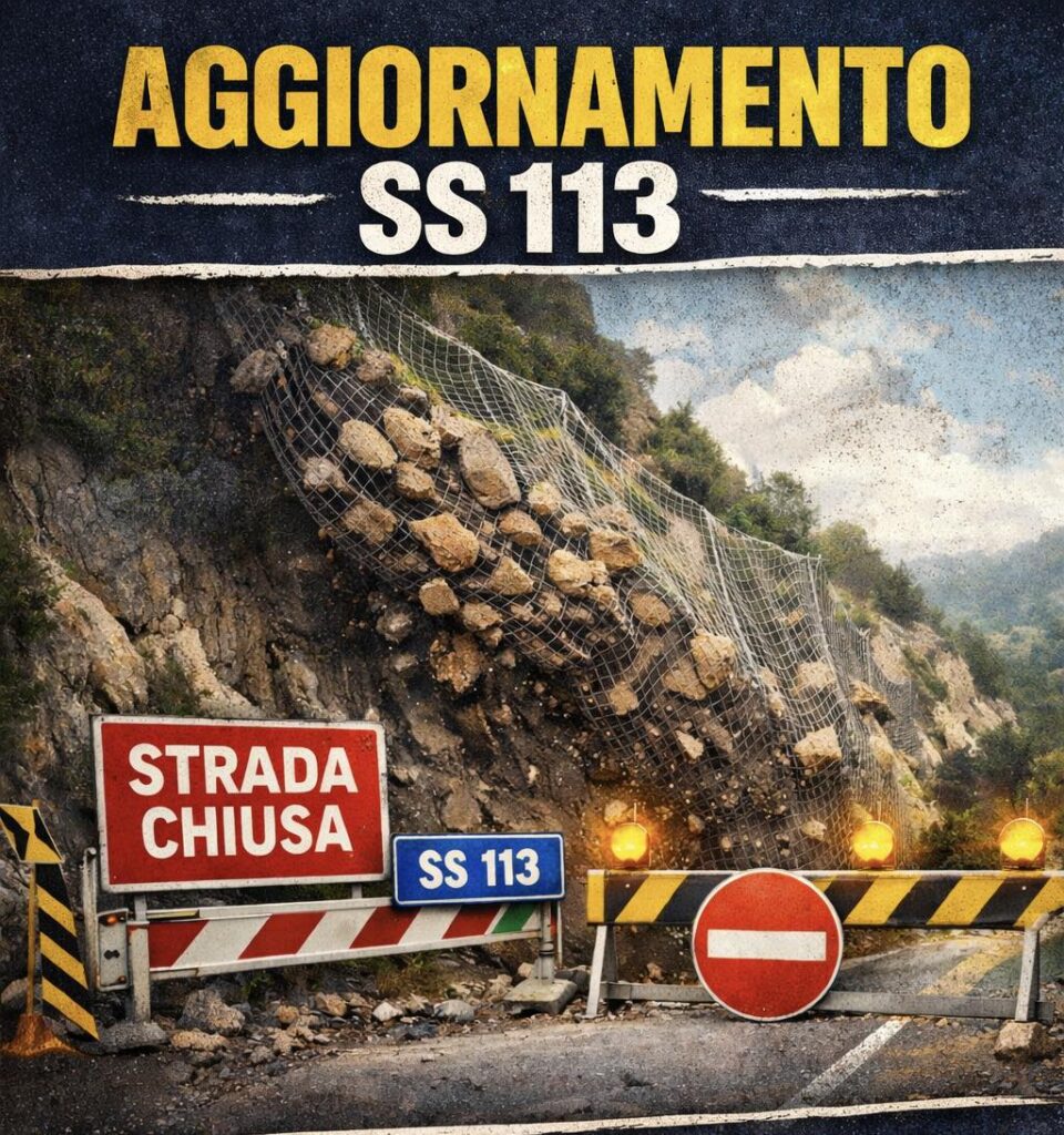 VIABILITA’ IN AGONIA – Frana sulla SS 113 tra Gliaca di Piraino e Gioiosa Marea: strada chiusa per altri 10 giorni
