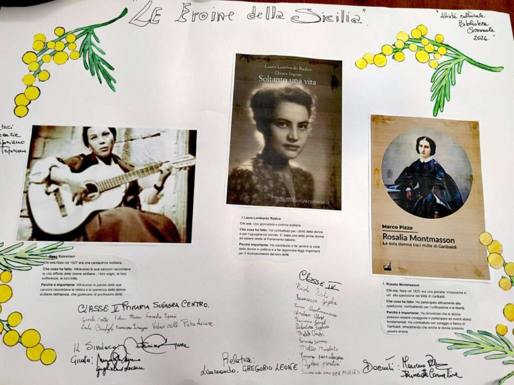 PROGETTO LETTURA – In biblioteca, a Sinagra, gli alunni scoprono le eroine della Sicilia