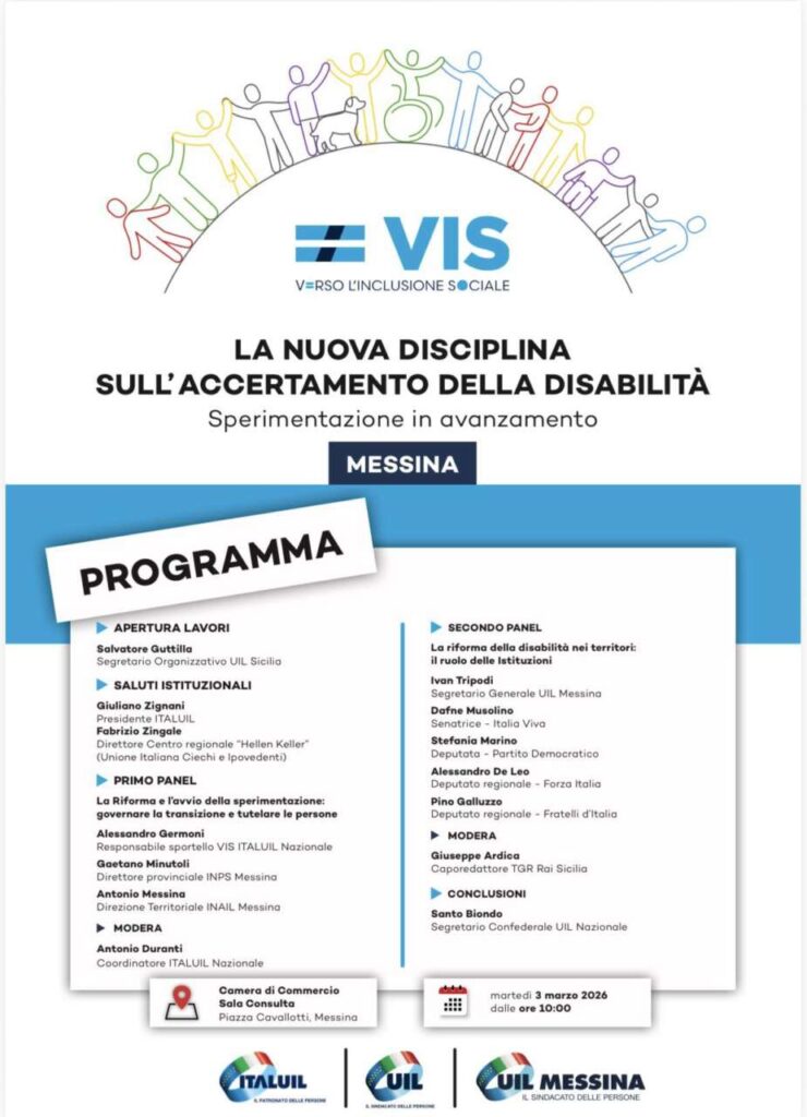 VERSO L’INCLUSIONE SOCIALE – A Messina un incontro promosso dalla UIL