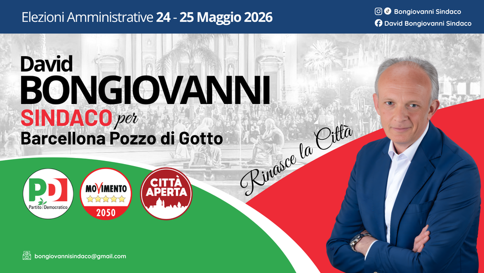 BARCELLONA P.G. – Donne, uomini e idee: sabato David Bongiovanni presenta la proposta alla città
