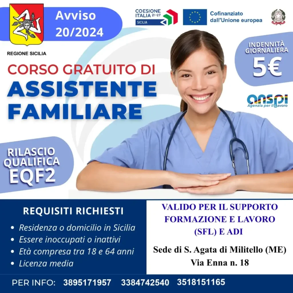 DAI NEBRODI ALL’EUROPA – L’Agenzia per il Lavoro ANSPI di Rocca di Capri Leone promuove il Polo Formativo di Sant’Agata di Militello