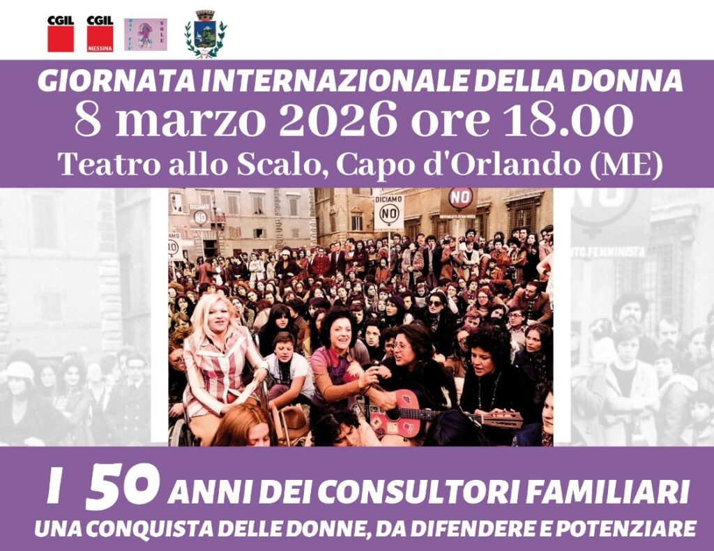 8 MARZO A CAPO D’ORLANDO – Al Teatro allo Scalo un incontro sui 50 anni dei Consultori familiari