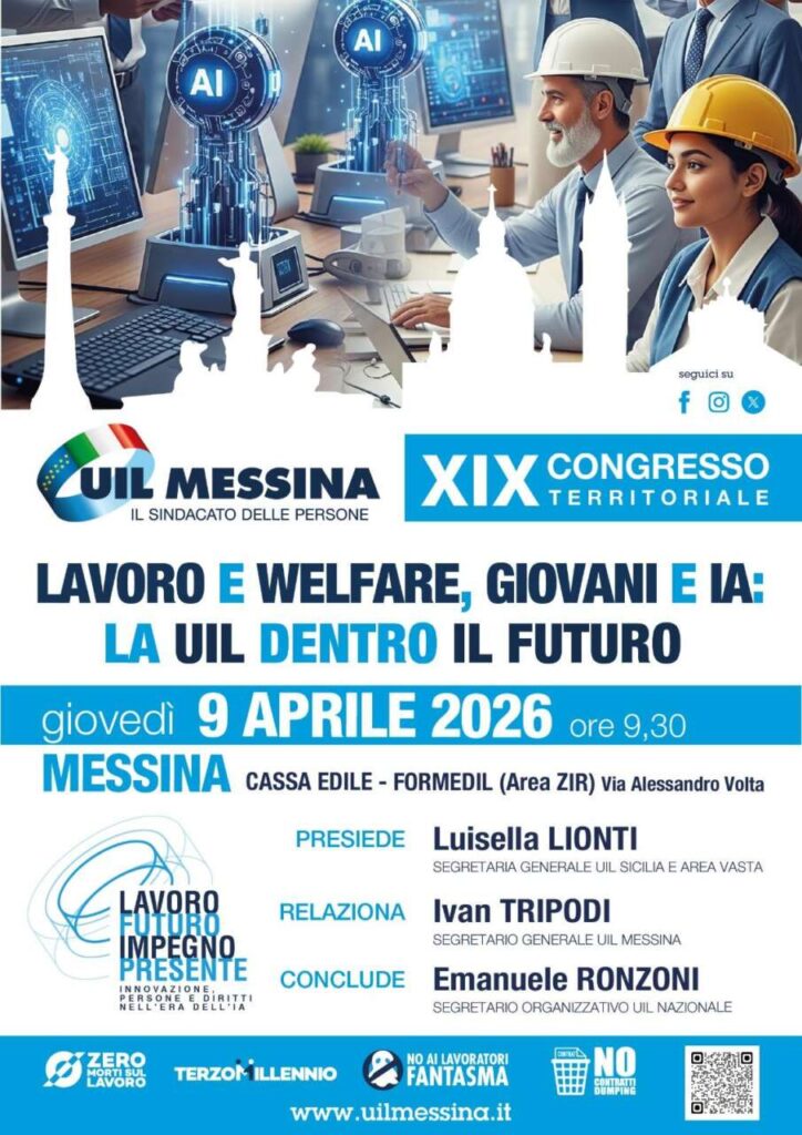 UIL MESSINA – Giovedì 9 aprile il XIX congresso territoriale