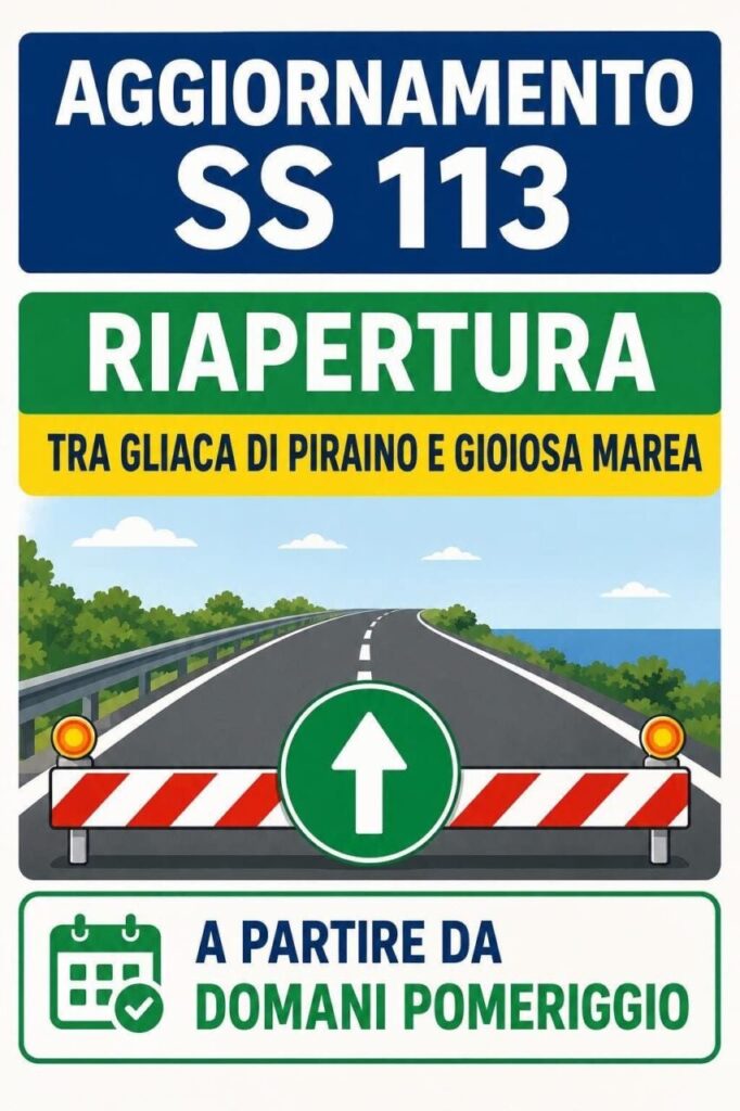 SI CIRCOLA – Da domani riapre la SS113 tra Gliaca e Gioiosa