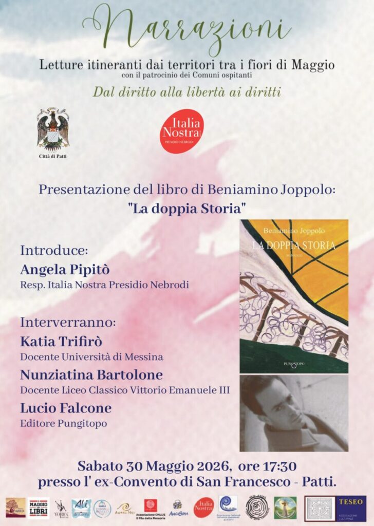 ITALIA NOSTRA NEBRODI – Maggio dei Libri, sabato 30 maggio la presentazione del libro di Beniamino Joppolo “La doppia Storia”