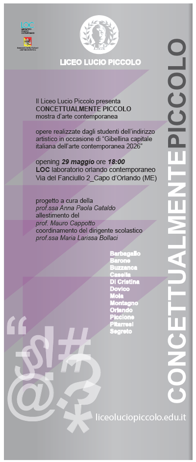 FARE ARTE A SCUOLA – “Concettualmente Piccolo”