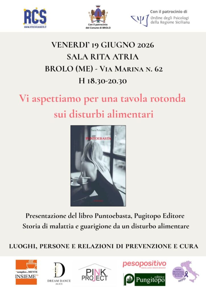 DISTURBI ALIMENTARI – Se ne parlerà a Brolo il 19 giugno
