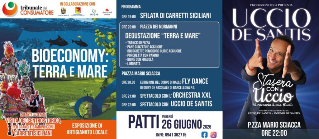 PATTI – Il 26 giugno via a “Bioeconomy: Terra e Marea – Un tuffo nella Sicilia più autentica”