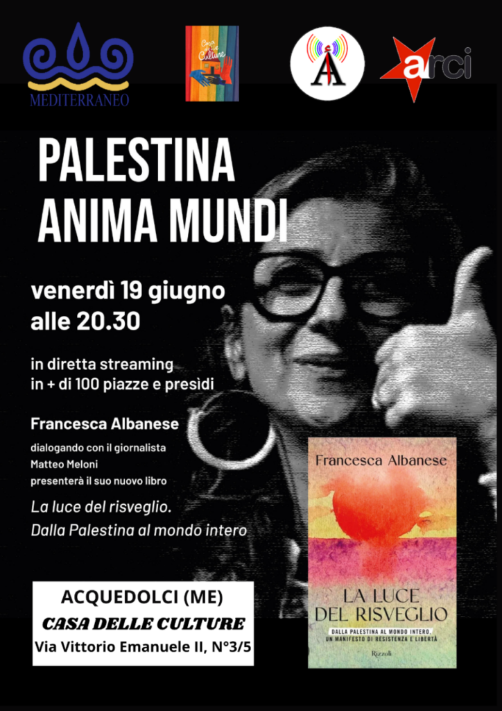 DIRITTI UMANI – Ad Acquedolci l’incontro nazionale con la Relatrice ONU Francesca Albanese