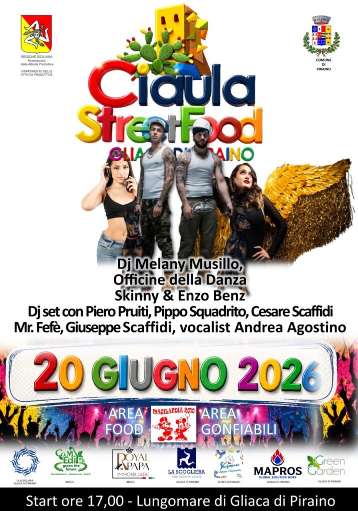 CIAULA STREET FOOD 2026 – Giovedì 11 giugno, alla Riviera del Sole di Gliaca di Piraino, la conferenza stampa di presentazione