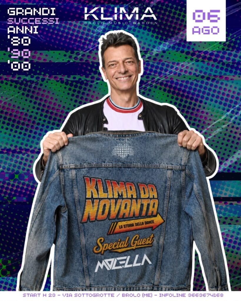 DISCOTECHE – Klima da Novanta: il 6 agosto Brolo torna a ballare con i grandi successi degli anni ’80, ’90 e 2000