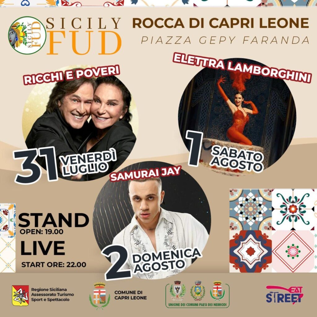 SICILY FUD 2026 – Dal 31 luglio al 2 agosto a Rocca di Capri Leone la quarta edizione dell’evento più atteso dell’estate