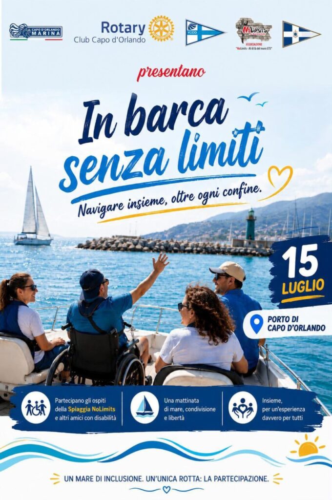 CAPO D’ORLANDO – Rotary Club Capo, domani la presentazione di “In barca senza limiti – Navigare insieme oltre ogni confine”