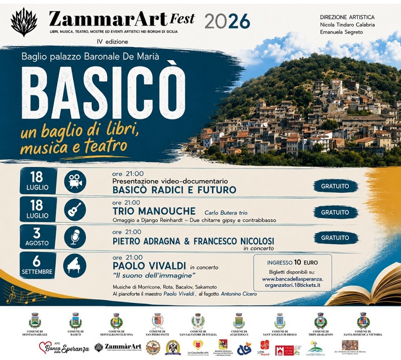 ZAMMARARTFEST 2026 A BASICÒ – Un baglio di libri, musica e teatro