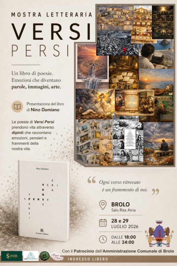 ALLA SALA RITA ATRIA DI BROLO – La Poesia che Incontra l’Arte: in Scena “Versi Persi” di Nino Damiano