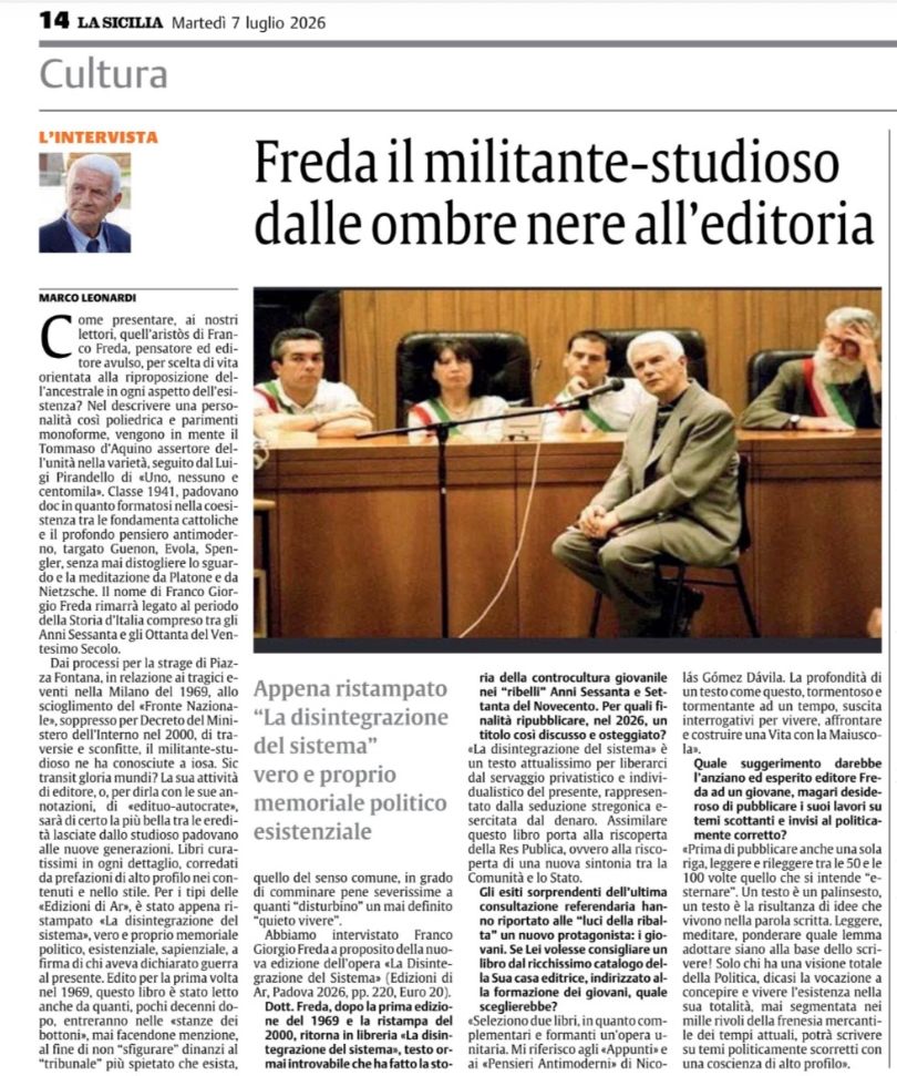 LIBRI, RISTAMPE, AUTORI MALEDETTI – Oltre le ombre della storia: l’eredità di Franco Freda custode dell’editoria “autocrate”