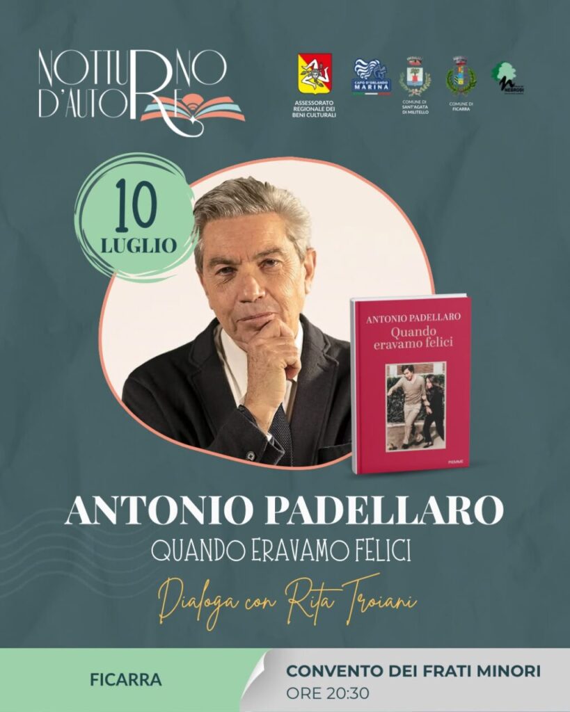 NOTTURNO D’AUTORE – a Ficarra: Antonio Padellaro racconta l’Italia di “Quando eravamo felici”
