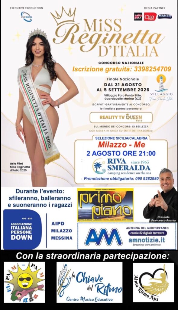 MILAZZO – Miss Reginetta d’Italia e AIPD Milazzo Messina insieme per abbattere le barriere