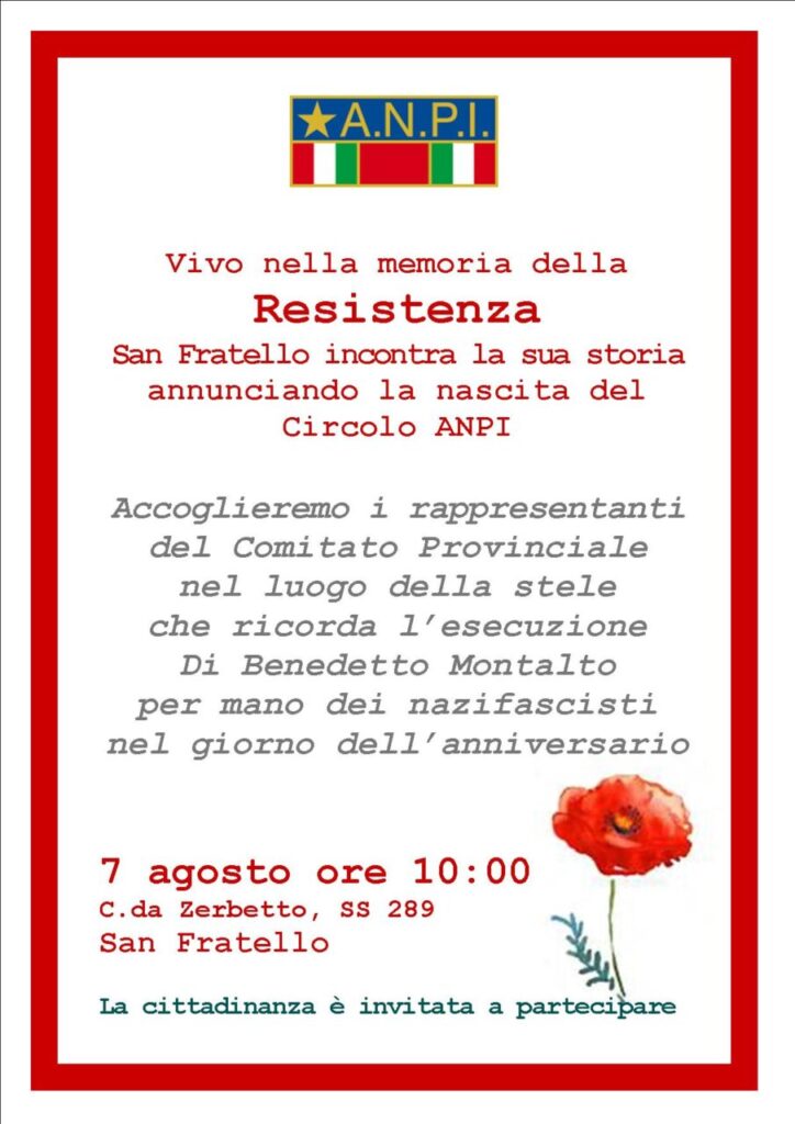 SAN FRATELLO – Nasce il circolo ANPI