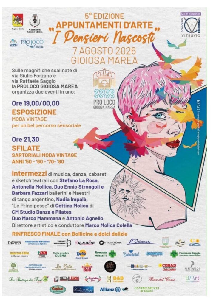 GIOIOSA MAREA – Via alla quinta edizione di Appuntamenti d’Arte “I pensieri nascosti”
