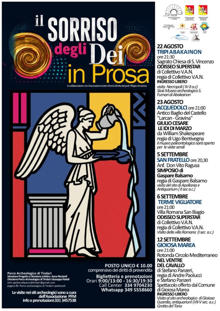 “IL SORRISO DEGLI DEI” IN PROSA – Riparte la rassegna del Parco Archeologico di Tindari