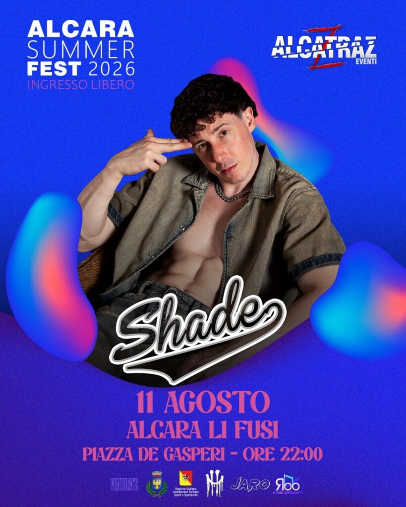 ALCARA SUMMER FEST 2026 – La quarta edizione alza l’asticella: l’11 agosto il grande show con Shade nel cuore dei Nebrodi