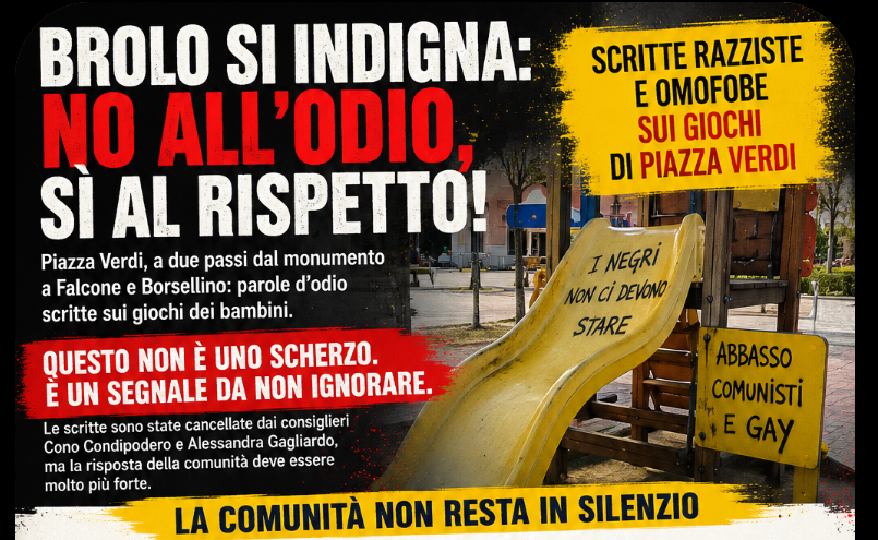 PARLARNE E’ NECESSARIO – Brolo, quelle scritte, l’indignazione dei cittadini ma è il silenzio che pesa più della vernice