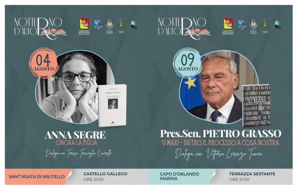 PIETRO GRASSO A NOTTURNO D’AUTORE – Il 9 agosto, al Marina di Capo d’Orlando i segreti e i retroscena de “U Maxi”