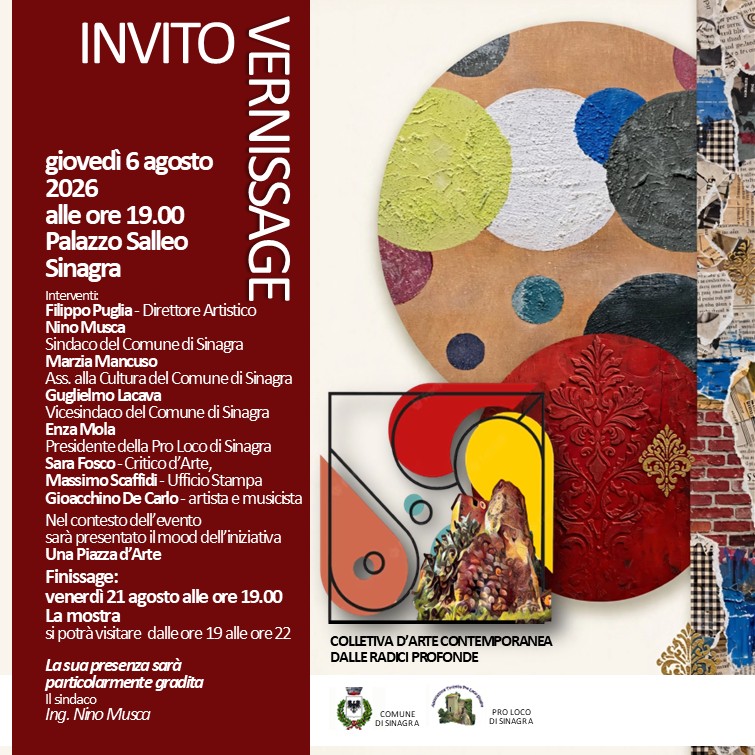 SINAGRARTE 2026 – Un percorso tra bellezza, memoria e riflessione collettiva che unisce artisti di talento e valorizza gli spazi urbani del borgo