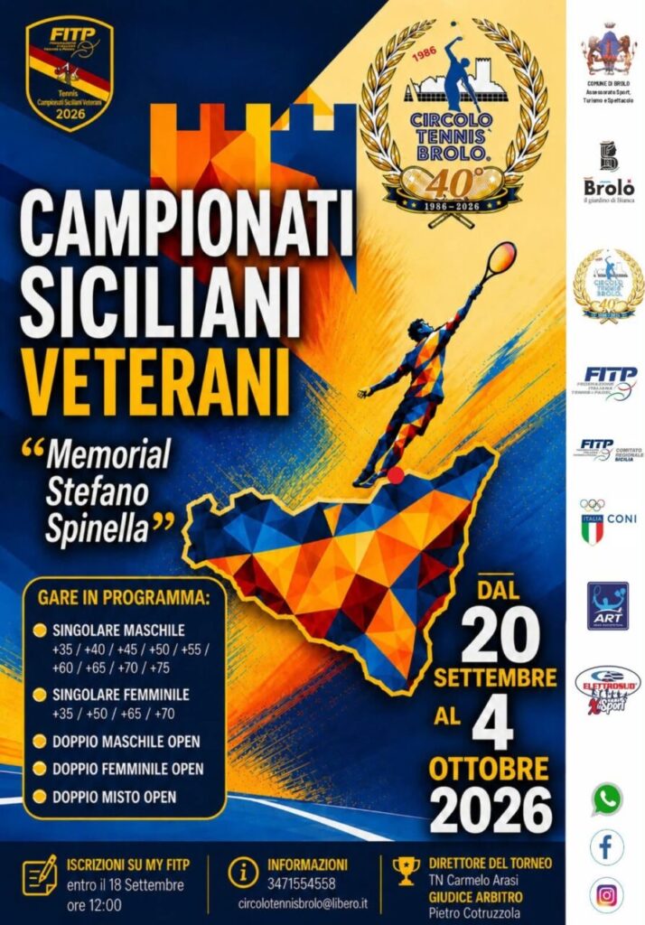 TENNIS VETERANI – A Brolo tornano i Campionati Siciliani nel ricordo di Stefano Spinella