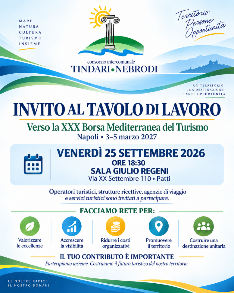 TURISMO – Il Consorzio Tindari-Nebrodi prepara un progetto unitario per la BMT 2027