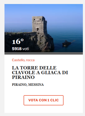 LUOGHI DEL CUORE – Per la Torre delle Ciavole di Gliaca di Piraino manca il tuo voto