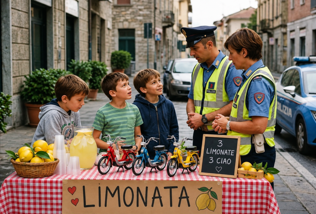 TRE RAGAZZI ED UN SOGNO – Ve lo ricordate il banchetto di limonata, la “non multa” ed il sogno di un Ciao