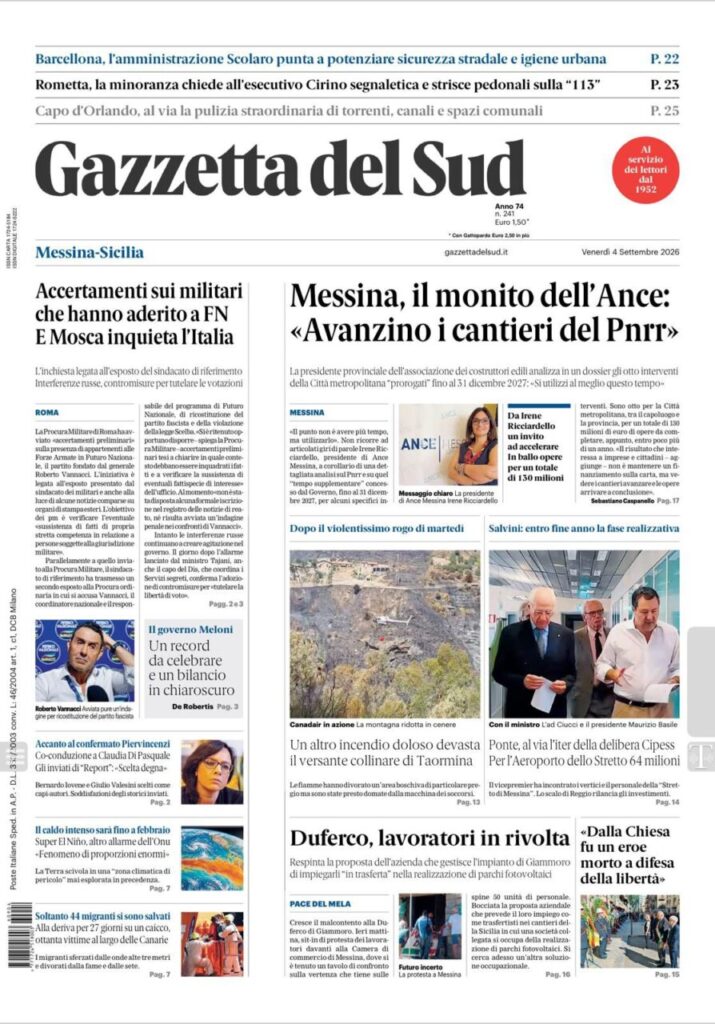 PNRR – Oltre 130 milioni di opere da completare entro il 2027: ANCE Messina fa il punto sugli 8 interventi del territorio