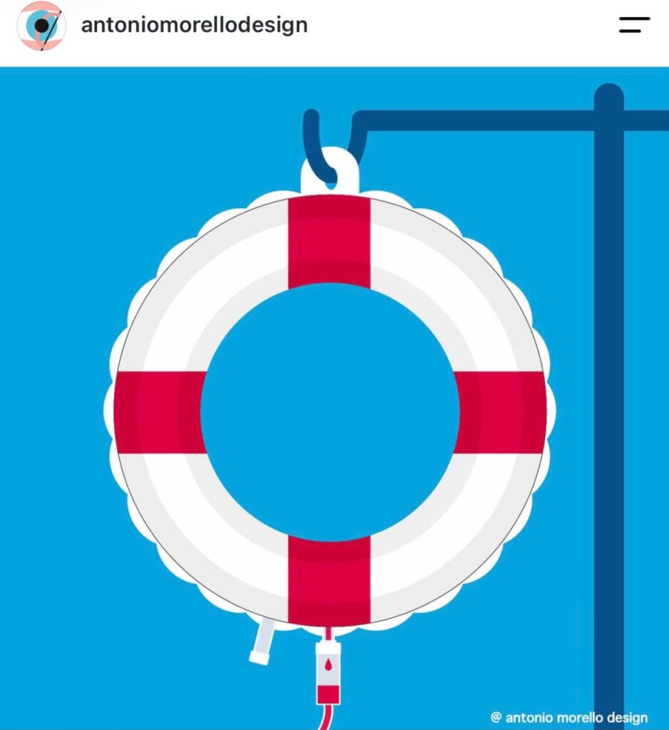 ANTONIO MORELLO – Quando la flebo diventa un salvagente: un’immagine per raccontare la sicurezza delle cure