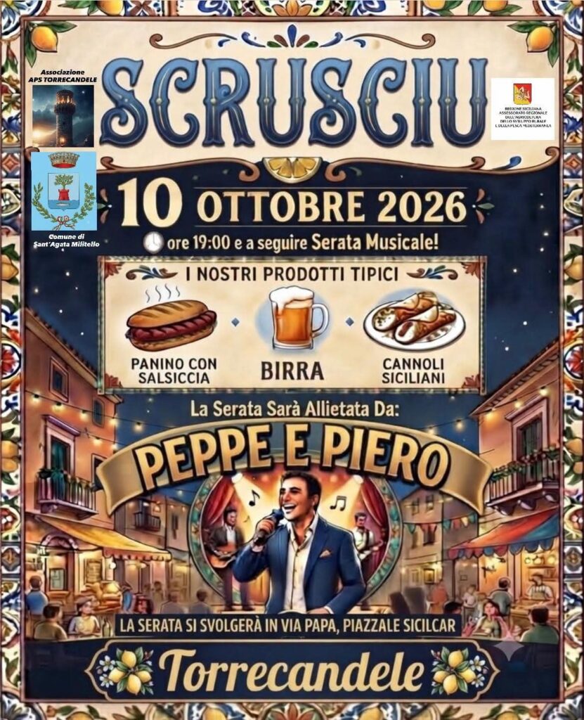 SCRUSCIO! – Sabato 10 Ottobre 2026 aTorrecandele non sarà solo una festa